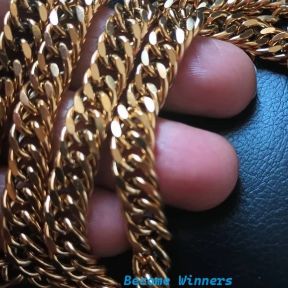 Jewelry - New Elegant 2 Big Cuban Link Men 10mm Golden Bracelets